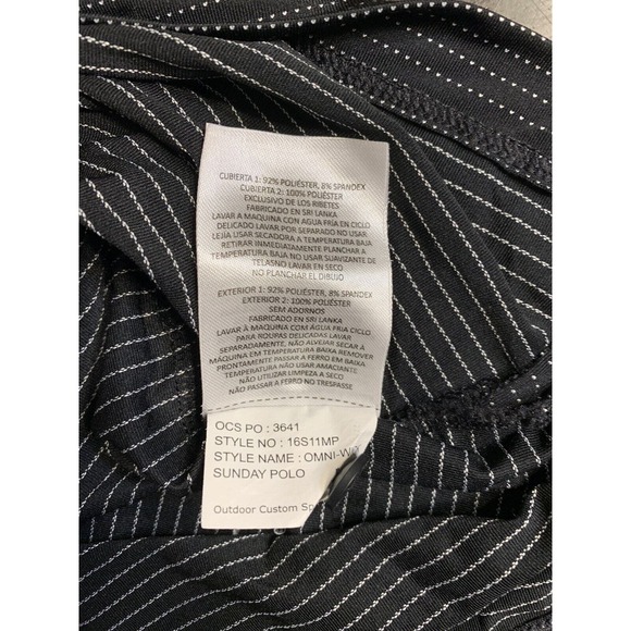 Columbia Golf Polo Shirt Mens Large Black White Stripe Outdoor Prepcore Preppy - Picture 6 of 12